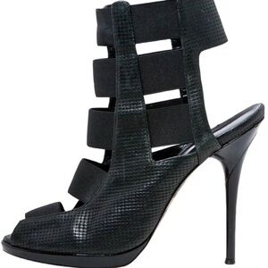 Georgina Goodman Black Strappy Stiletto Heels 36.5 Us 6.5
